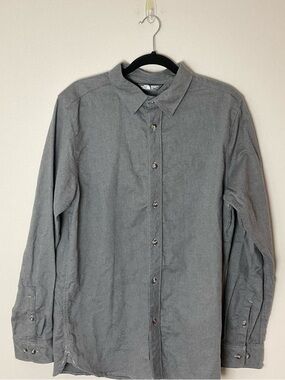 The North Face Men’s Gray Flannel Button-Down Shirt Gorpcore Outdoors Utility L